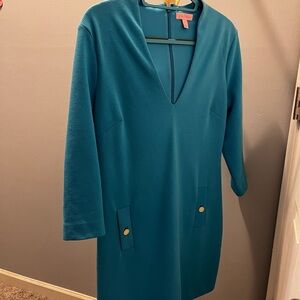 Lilly Pulitzer Charlene Vibrant Blue Dress Size L